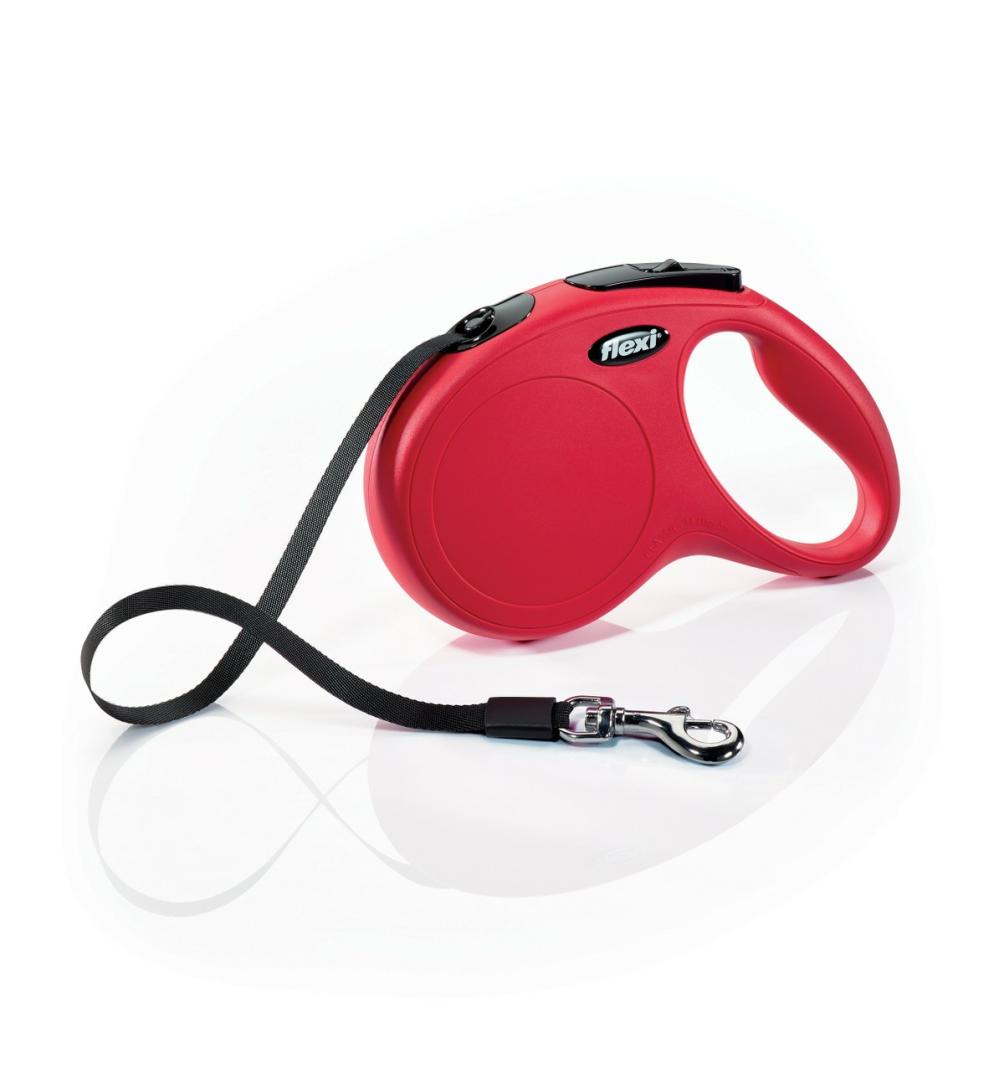 Classic Tape Retractable Dog Lead In Red Dog